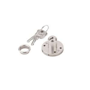 21/32 in. (16.5 mm) Nickel Drawer Lock for Maximum 3/4 in. (19 mm) Panel Thickness