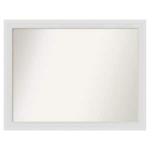 Flair Soft White Narrow 36 in. x 28 in. Custom Non-Beveled Satin Recyled Polystyrene Bathroom Vanity Wall Mirror