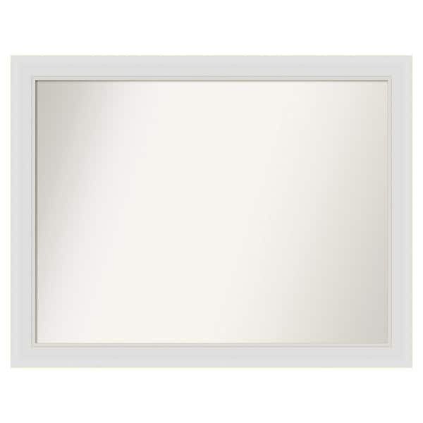 Amanti Art Flair Soft White Narrow 36 in. x 28 in. Custom Non-Beveled Satin Recyled Polystyrene Bathroom Vanity Wall Mirror