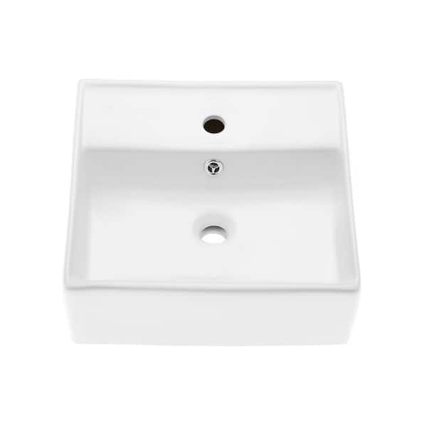 Swiss Madison Claire Compact Ceramic Wall Hung Sink in White
