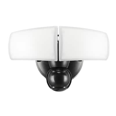 MaxDetect 240° Black Motion Sensor Wired Outdoor 2-Head LED Security Flood Light 2000 Lumens