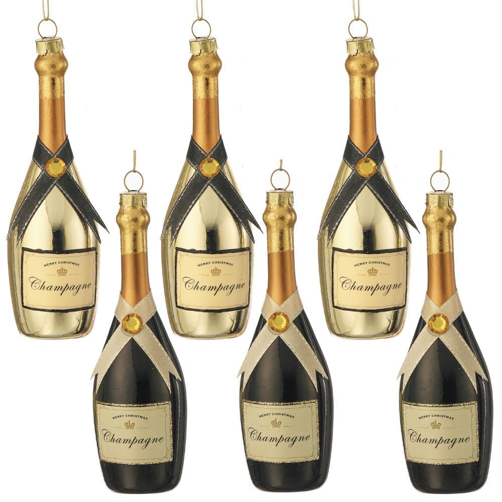 "5.5"" Glass Champagne Bottle Ornament Set of 6" price history on PriceWatchPro