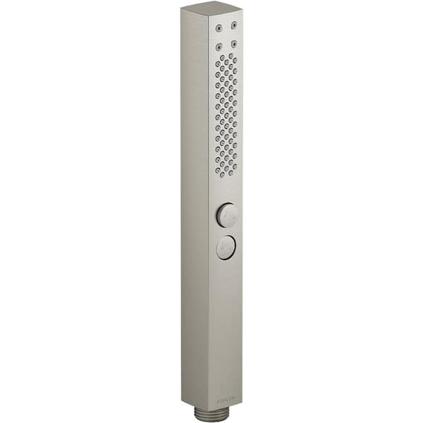 KOHLER Shift+ Square 2-Spray Handheld Showerhead with Katalyst Air-Induction Technology in Vibrant Brushed Nickel