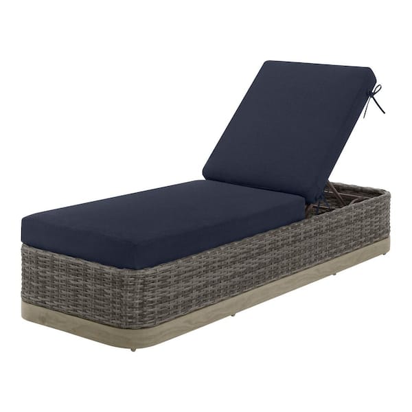 specificeren violist levering Hampton Bay 24.75 in. x 76 in. CushionGuard Outdoor Chaise Lounge  Replacement Cushion in Midnight (2-Pack) 89-MB1SCL-2 - The Home Depot