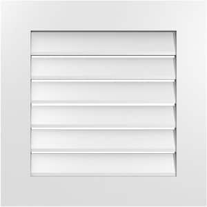 24 in. x 24 in. Vertical Surface Mount PVC Gable Vent: Functional with Standard Frame