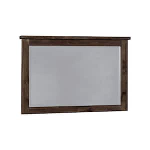 1.25 in. W x 36.5 in. H Wooden Frame Brown Wall Mirror