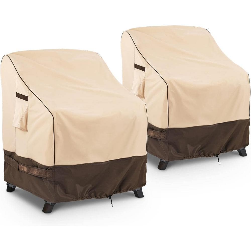 32 in. Large Khaki Outdoor Furniture Chair Covers Waterproof 2-Pack price history on PriceWatchPro