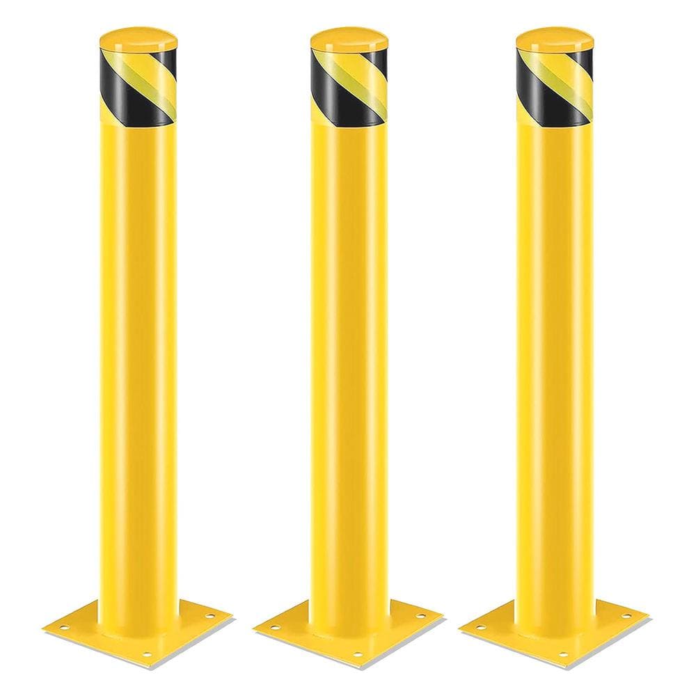 42 in. x 4.5 in. Yellow Powder Coated Steel Safety Bollard Post Parking Bollard Driveaway Barrier (3-Pieces) price history on PriceWatchPro