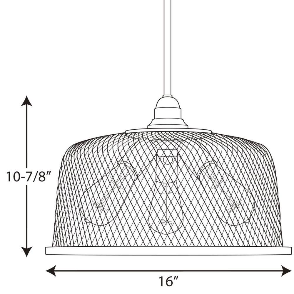 Tilley Brushed Nickel 16" Drum Pendant with Industrial Mesh Shades