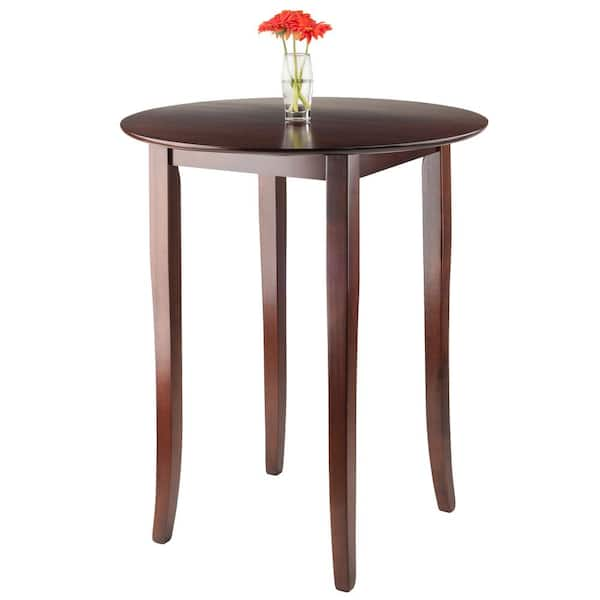 Winsome Wood Fiona Walnut High Round Table 94834 The Home Depot