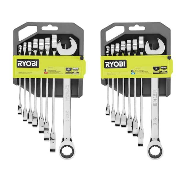8pc SAE Ratcheting Combination Wrench Set & 8pc METRIC Ratcheting Combination Wrench Set