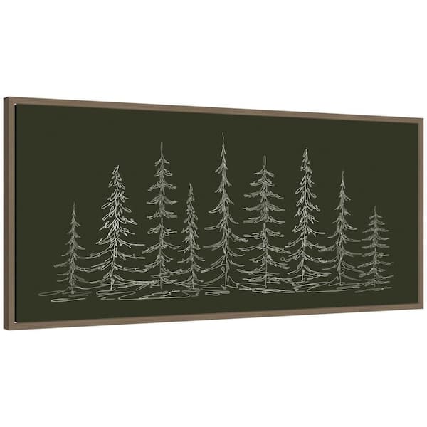 Sylvie "Minimalist Evergreen Trees Sketch" by The Creative Bunch Studio Framed Trees Art Print 40 in. x 18 in.