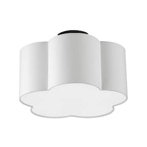 Phlox 15 in. 3-Light Matte Black Flush Mount