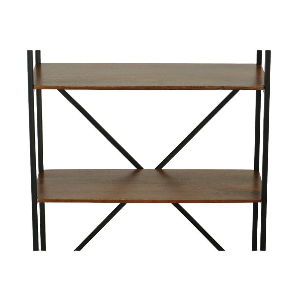 Brayden Tall Chestnut and Black Mango Wood Bookcase