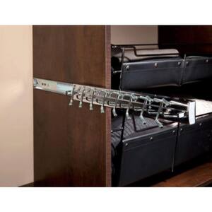 Sidelines 14 in. x 2.24 in. Pop-Out Deluxe Tie and Belt Rack, Chrome