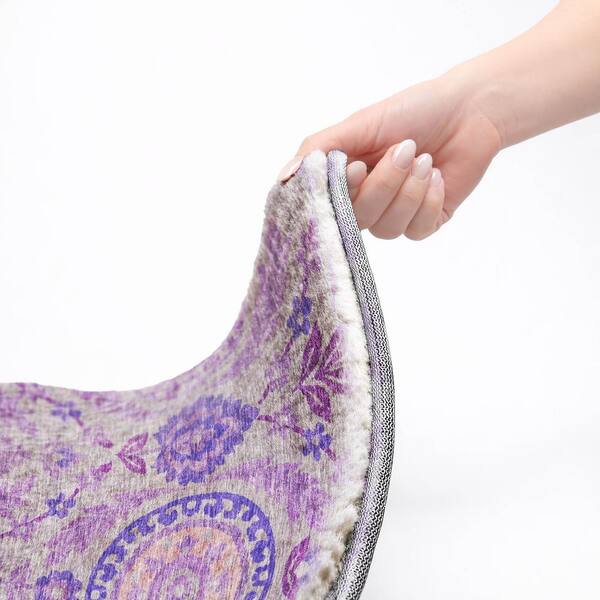 Dream Shag Premium Machine Washable Abstract ADS751 Lavender 5 ft. x 7 ft. 6 in. Area Rug