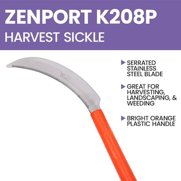 ZENPORT Harvest Sickle with Plastic Handle Light Serration 65 in