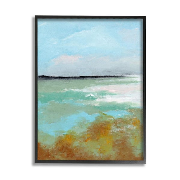 The Stupell Home Decor Collection Abstract Ocean Moss Scenery Design By Nikita Jariwala Framed Nature Art Print 30 in. x 24 in.