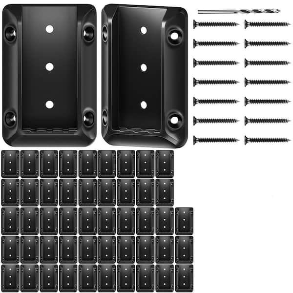 50-Pcs Deck Railing Bracket Connectors, Wood Construction Connectors with 350 Galvanized Black Screws