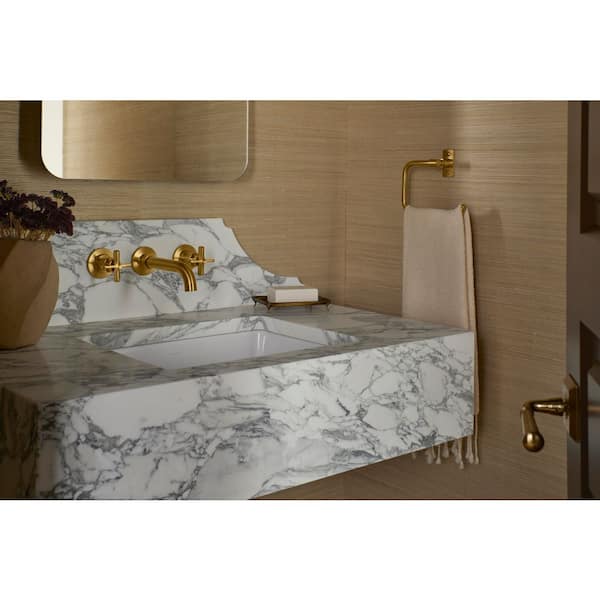 Castia By Studio McGee Wall-Mount Bathroom Sink Faucet Trim 1.2 GPM in Vibrant Brushed Moderne Brass