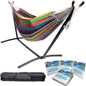9 ft. Free Standing Hammock Bed Hammock with Stand in Caribbean Rainbow