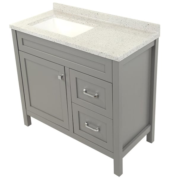 Home Decorators Collection Moorside 36 in. W x 19 in. D x 34 in. H Single  Sink Bath Vanity in Sweet Maple with White Engineered Stone Top Moorside  36SM - The Home Depot