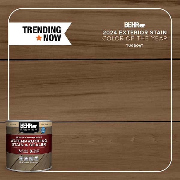 BEHR PREMIUM 8 oz. #ST-141 Tugboat Semi-Transparent Waterproofing Exterior Wood Stain and Sealer Sample