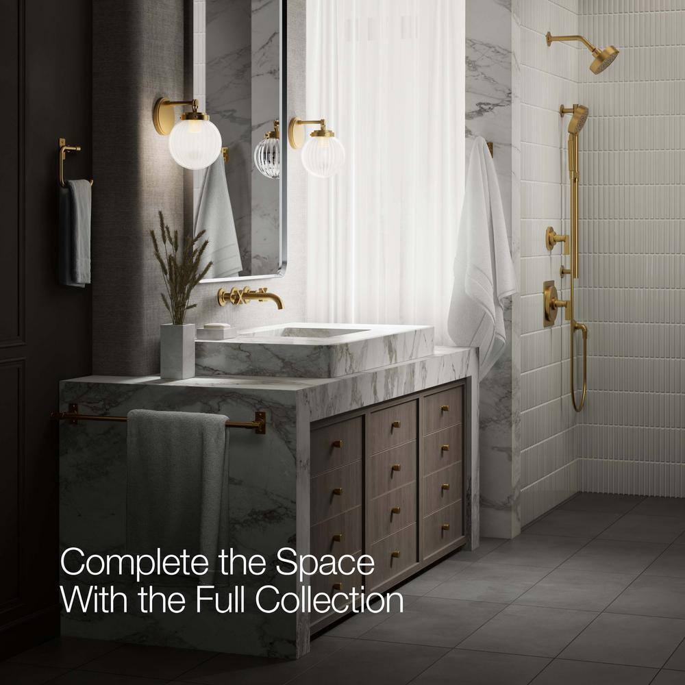 Vibrant Brushed Brass Wall-Mount Bathroom Faucet Set