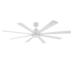 Size Matters 65 in. Smart Indoor/Outdoor Matte White Windmill Ceiling Fan with Remote