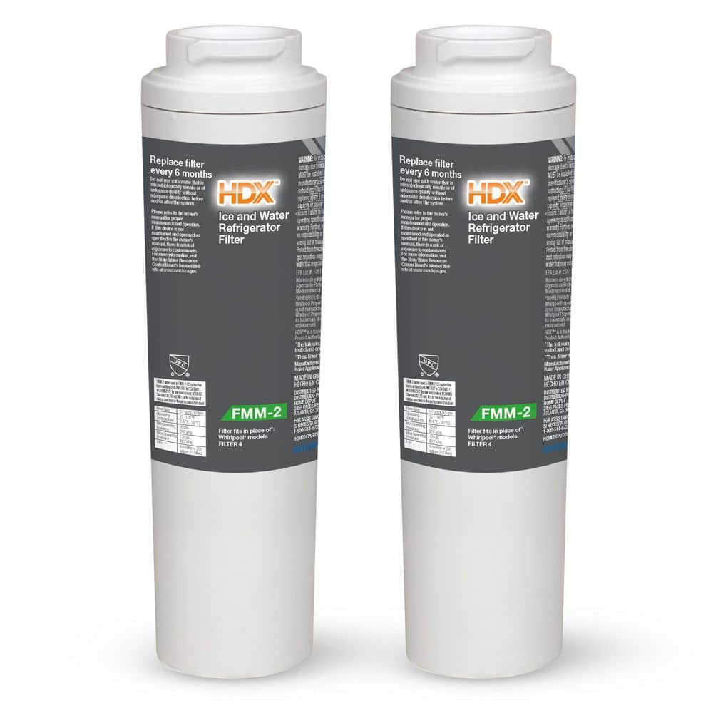 FMM-2 Whirlpool Filter 4 Premium Refrigerator Water Filter Replacement (2 Pack)