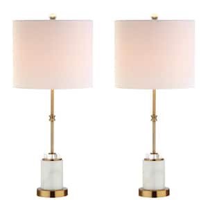 Harper 27 in. Marble/Crystal Table Lamp, Brass (Set of 2)