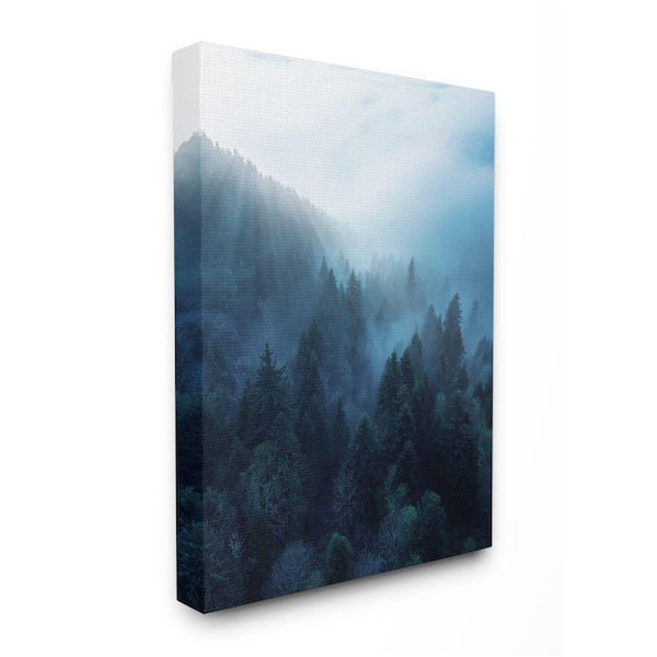 Stupell Industries "Daylight over Pine Forest Mountain with Fog" by Unsplash Unframed Nature Canvas Wall Art Print 30 in. x 40 in.