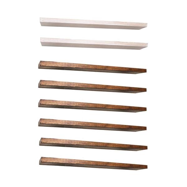 Unbranded Suzy 36" Shelves (2 Pack) w/Connie 36" Floating Shelves (6 Pack), white, comes unassembled