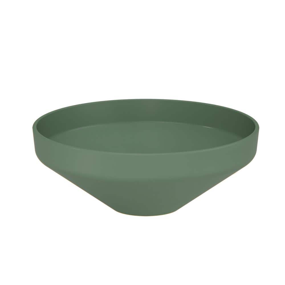 Matte Green Round Ceramic Above-Counter Vessel Sink