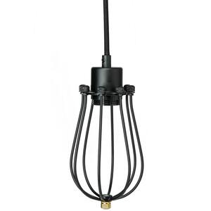 1-Light Vintage Oil Rubbed Bronze Dimmable 71 in. Cord Hanging Cage Pendant Light Fixture