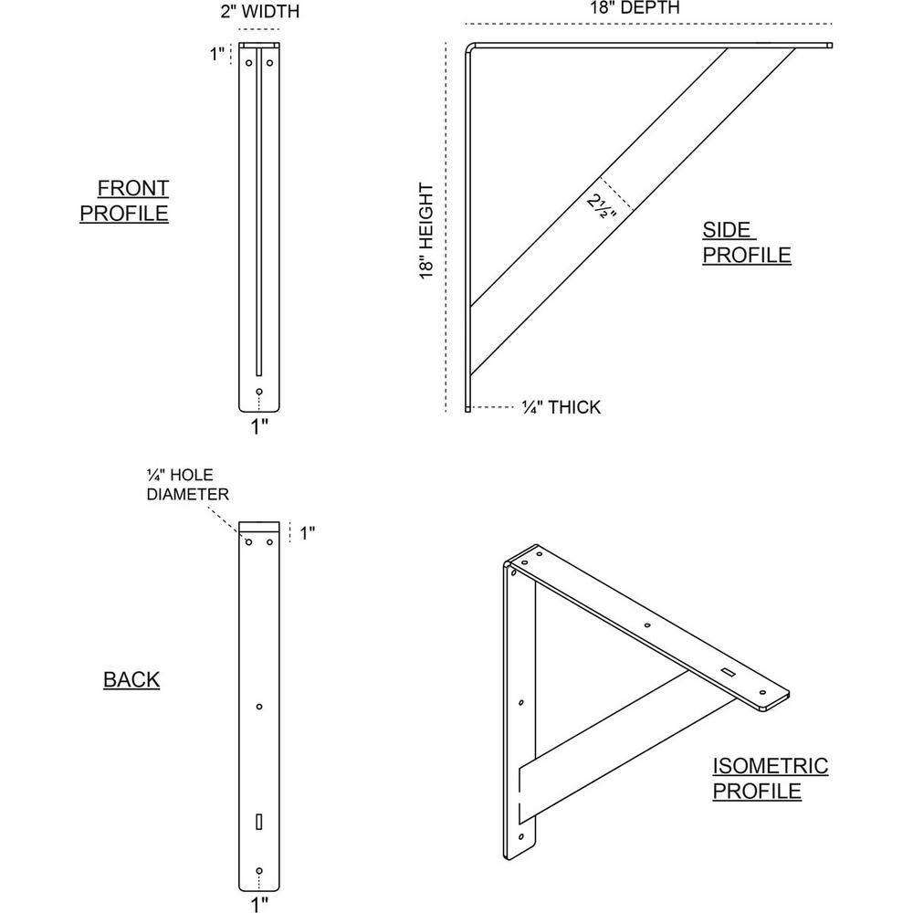 Urban Industrial 18" Hammered Copper Steel Support Bracket