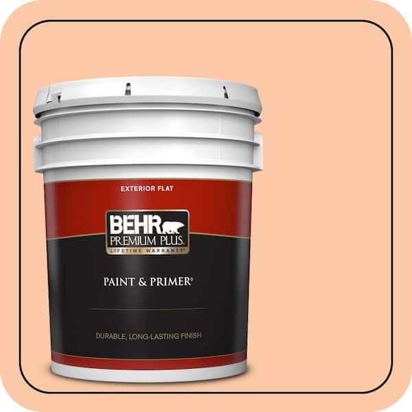 BEHR PREMIUM PLUS 5 gal. #250C-3 Fresco Cream Flat Exterior Paint & Primer