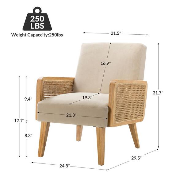 Delphine beige natural legs deals cane accent chair