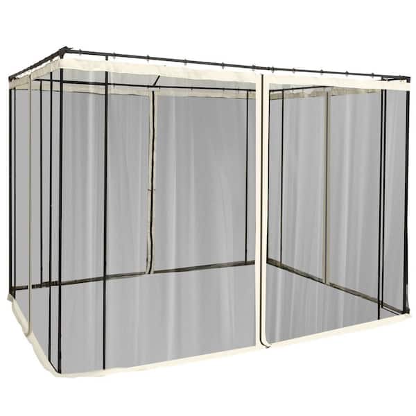 Replacement Mesh Mosquito Netting Screen Walls for 10 ft. x 10 ft. Patio Gazebo, 4-Panel Sidewalls with Zippers
