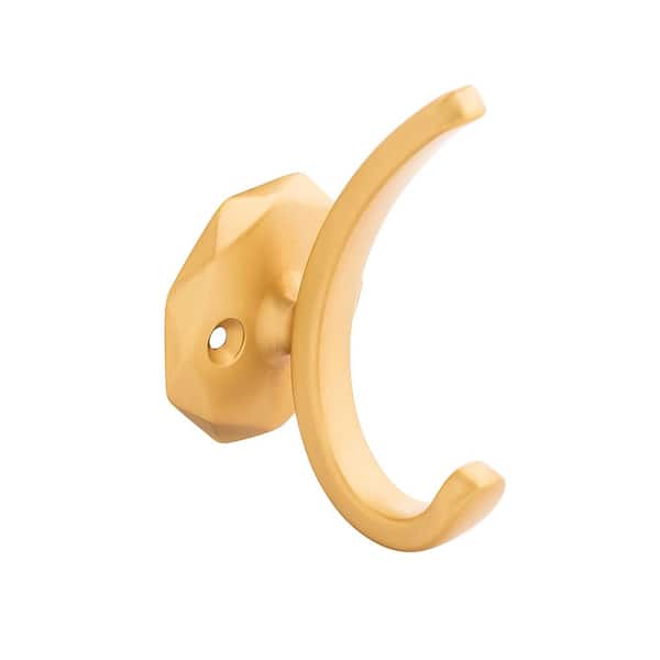 HICKORY HARDWARE Karat 1-1/4 in. Brushed Golden Brass Hook (5-Pack)