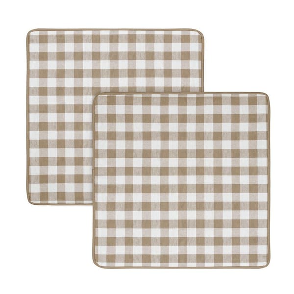 Achim Buffalo Check Tufted Chair Seat Cushions - Set of 2 - Burgundy Grey