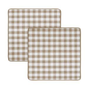 Buffalo Check Taupe Woven 18 in. x 18 in. Throw Pillow Covers (Set of 2)