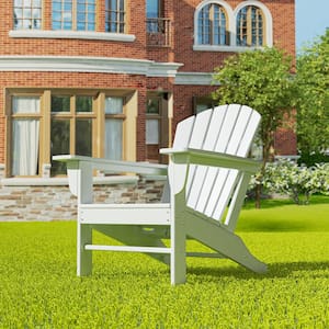 Mason White Poly Plastic Outdoor Patio Classic Adirondack Chair, Fire Pit Chair