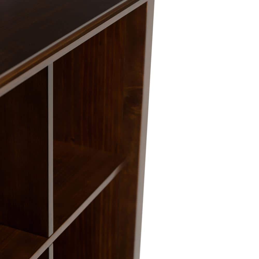 Russet Brown Solid Wood 12 Cube Storage Bookcase
