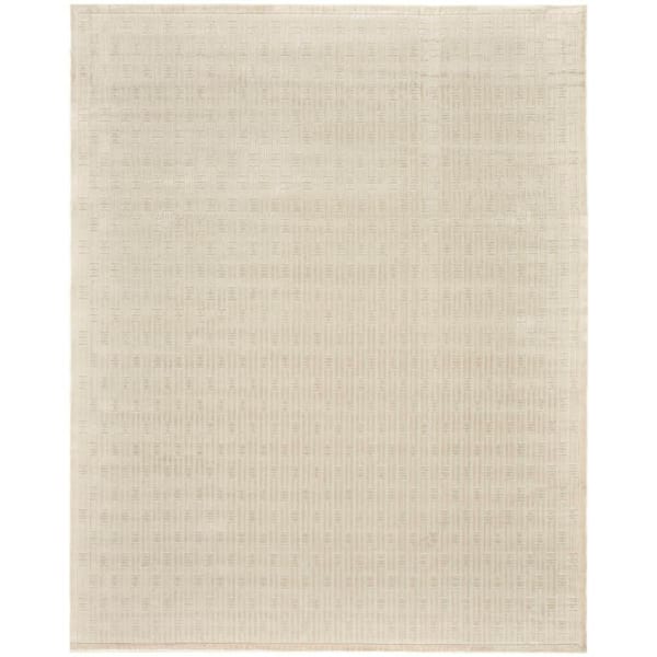 Washable Charm Ivory 8 ft. x 10 ft. Geometric Contemporary Area Rug