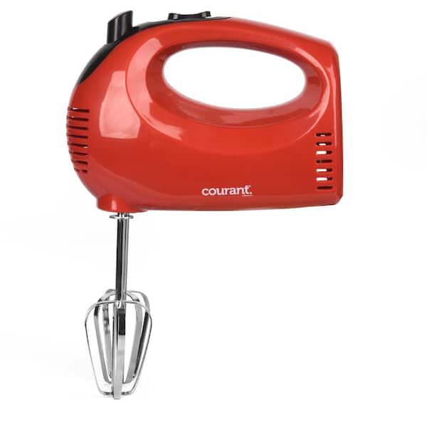 Mainstays 5-Speed 150-Watts Hand Mixer with Chrome Beaters, Red