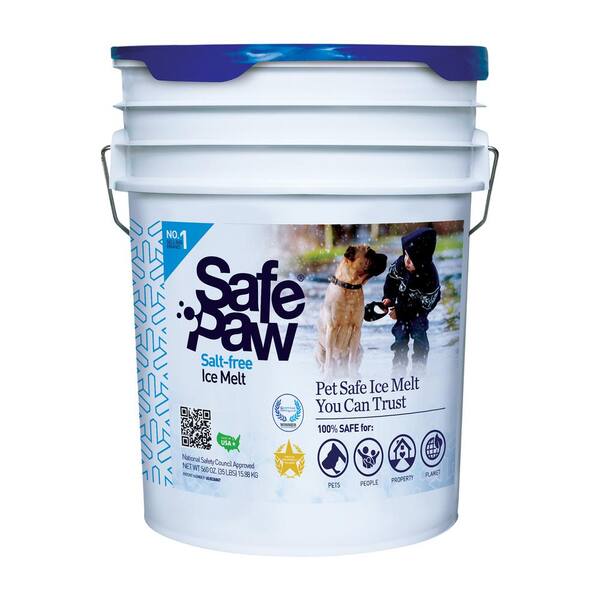 Safe Paw 35 lbs. Pail of Pet and Child Safe Ice Melt (Green Seal of Approval 100% Salt Free)