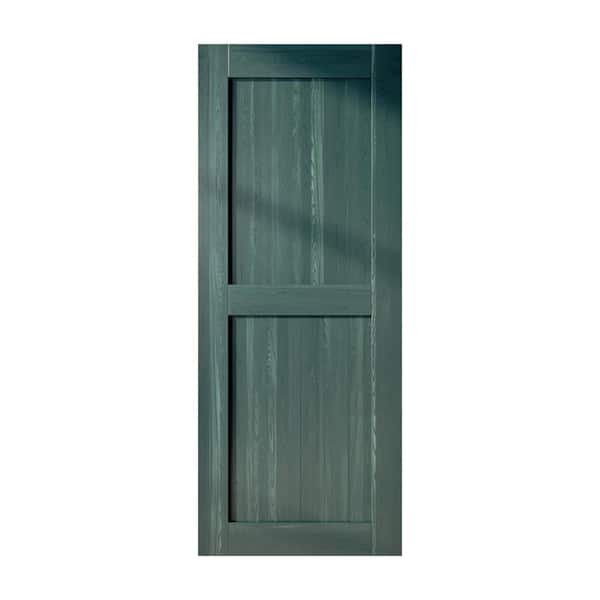 HOMACER 42 in. x 96 in. H-Frame Royal Pine Solid Natural Pine Wood Panel Interior Sliding Barn Door Slab with Frame