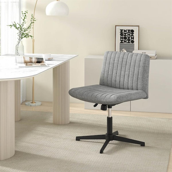 Costway Fabric Swivel Ergonomic Mid Back Criss Cross Legged