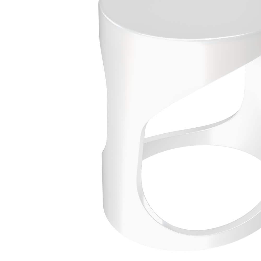 Glossy White Resin Oval Shower Stool